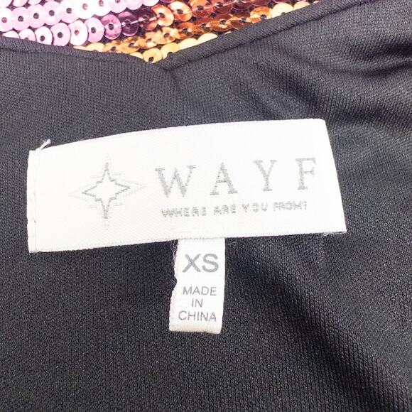 WAYF  Sequin Cami Tank Top Spaghetti Strap Fuchsia Stripe Women's Small - Picture 6 of 6